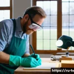 Home 12 문화재수리 자격증 갱신 및 유지 방법 - A professional conservator in a modern restoration workshop, carefully examining and applying advanc...